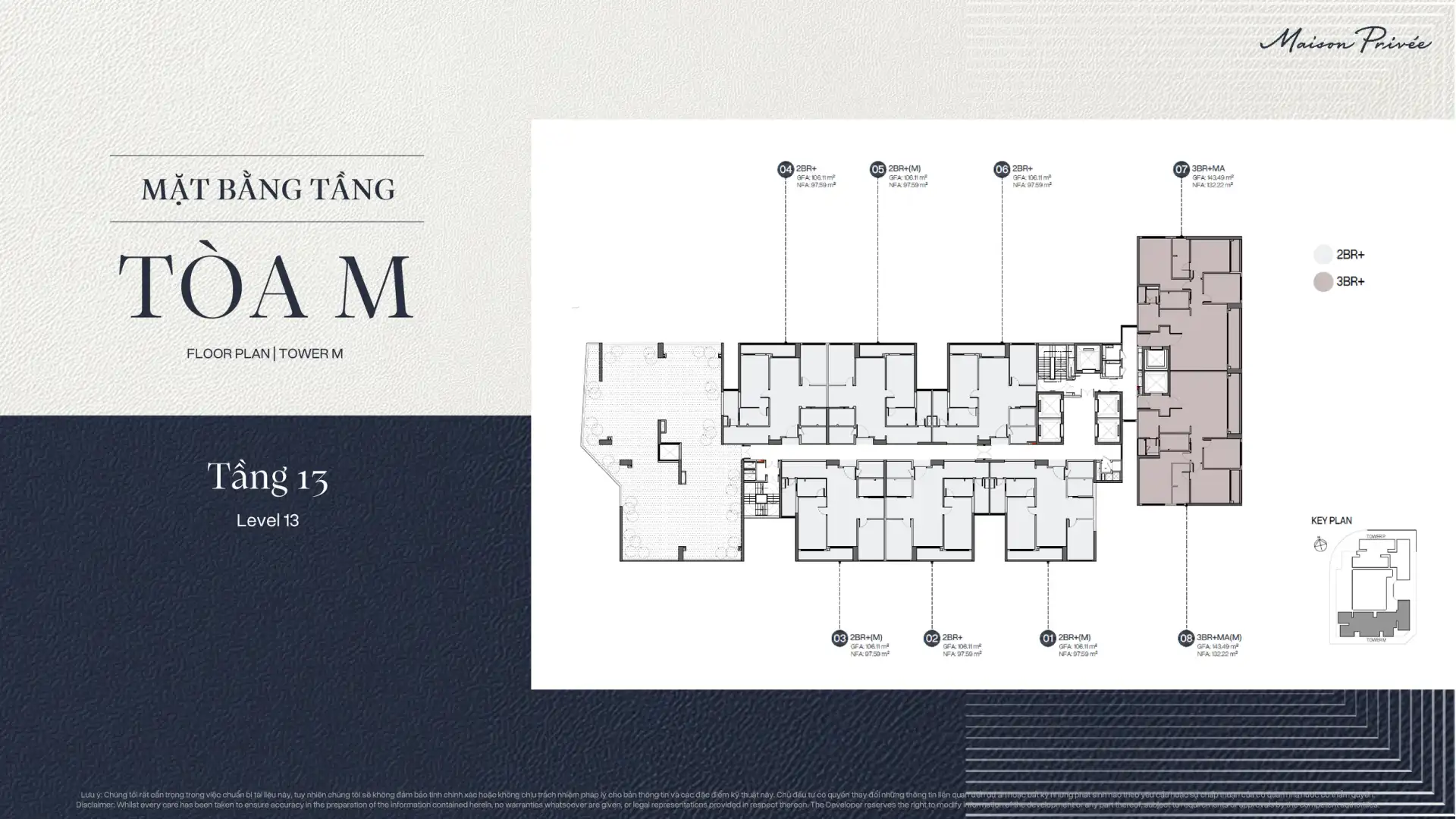 Mặt bằng tầng điển hình Tòa M Maison Privée - Tầng 13