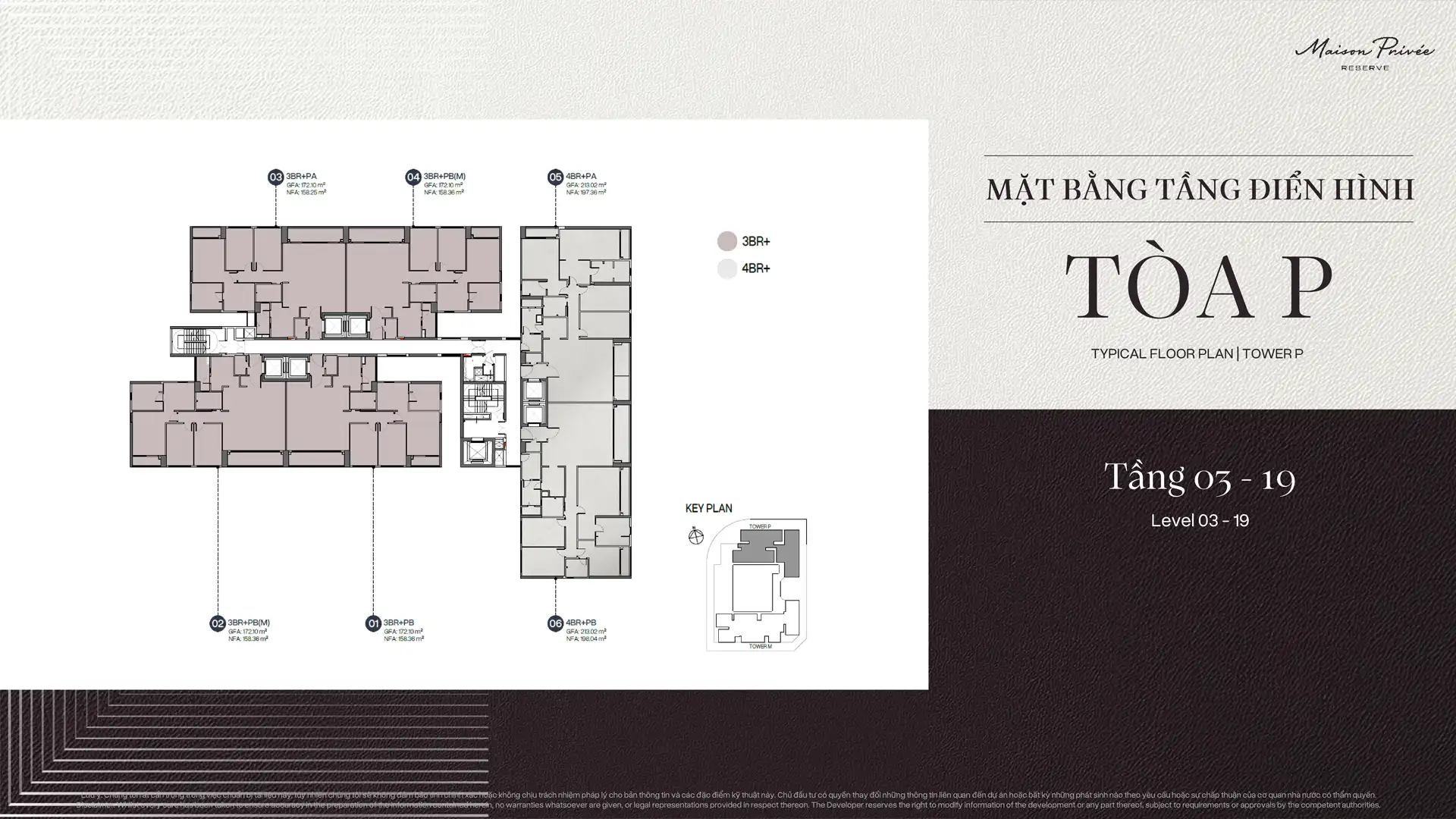 Mặt bằng tầng điển hình Tòa P Maison Privée tầng 3-19